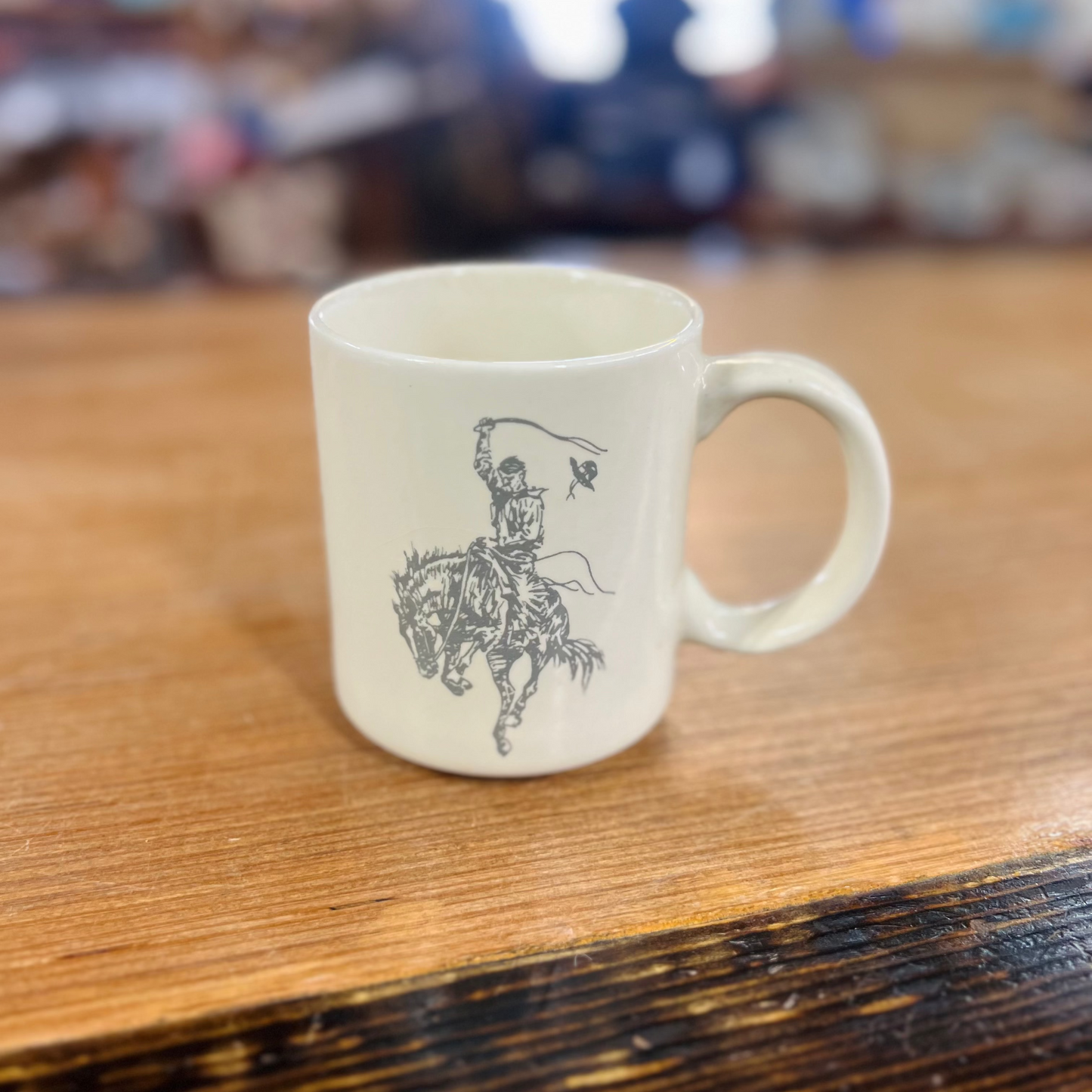 Vintage Cowboy Bucking Bronc Ceramic Mug
