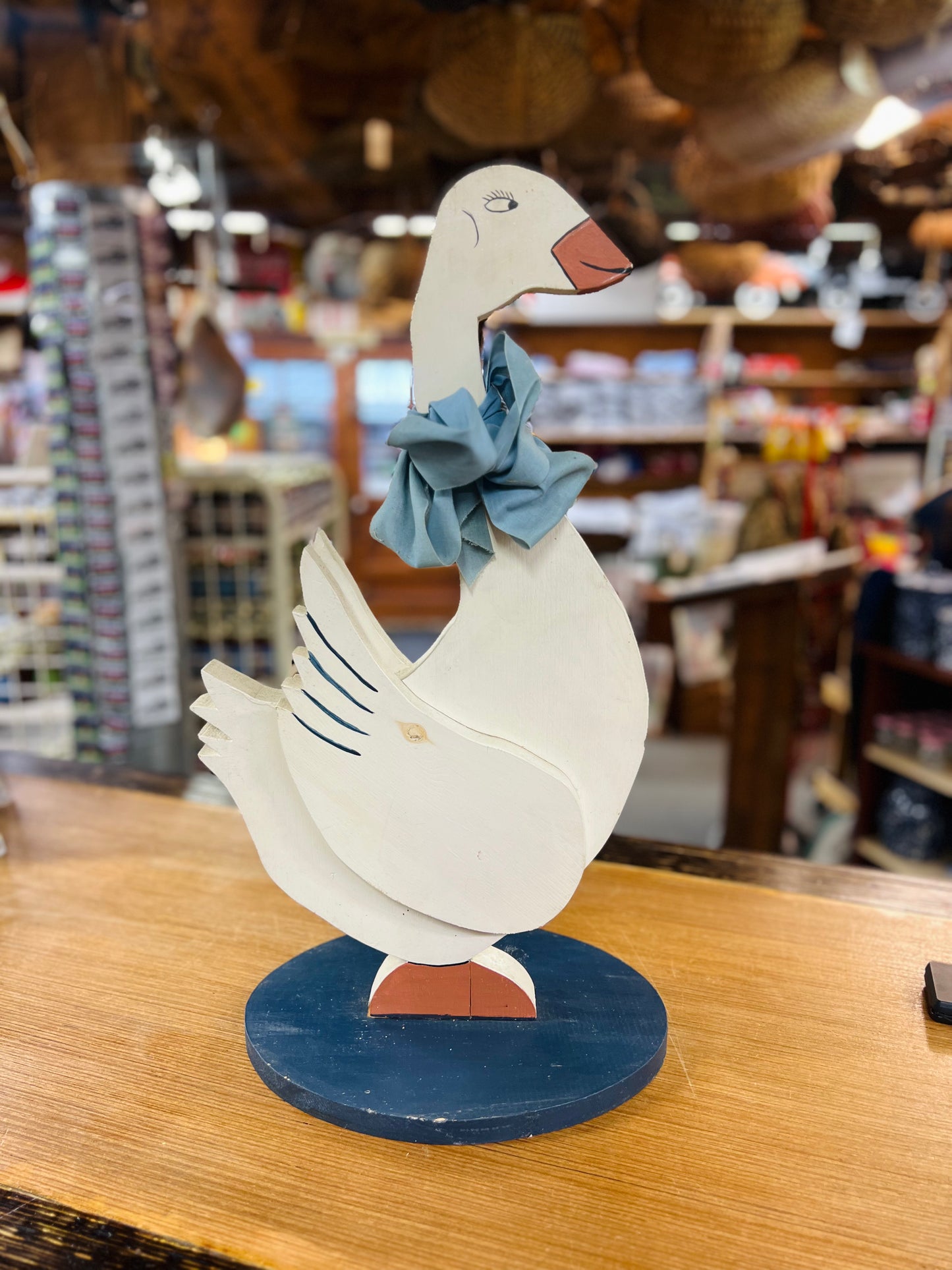 Vintage Wood Hand painted Goose Decor