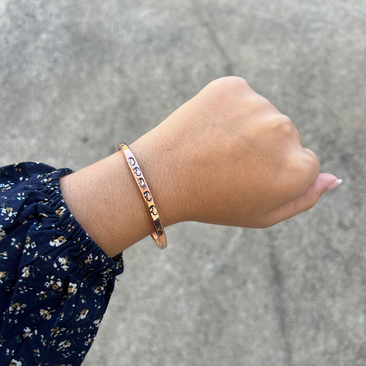 Buffalo Stamped Copper Cuff Bracelet