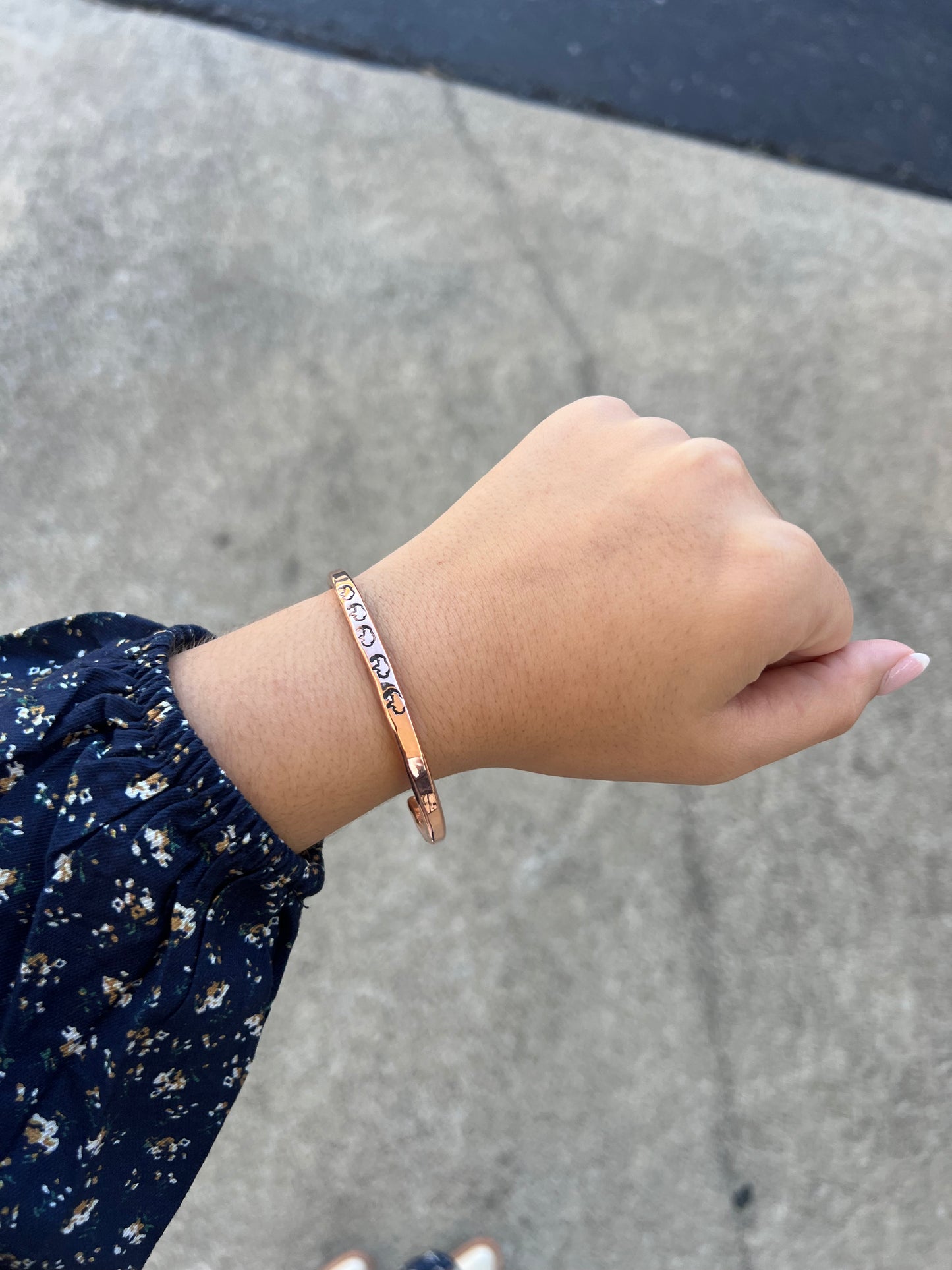 Buffalo Stamped Copper Cuff Bracelet
