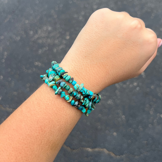 Turquoise Nugget Wrap Bracelet