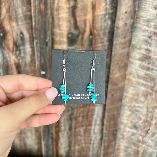 Genuine Turquoise Nugget Earrings