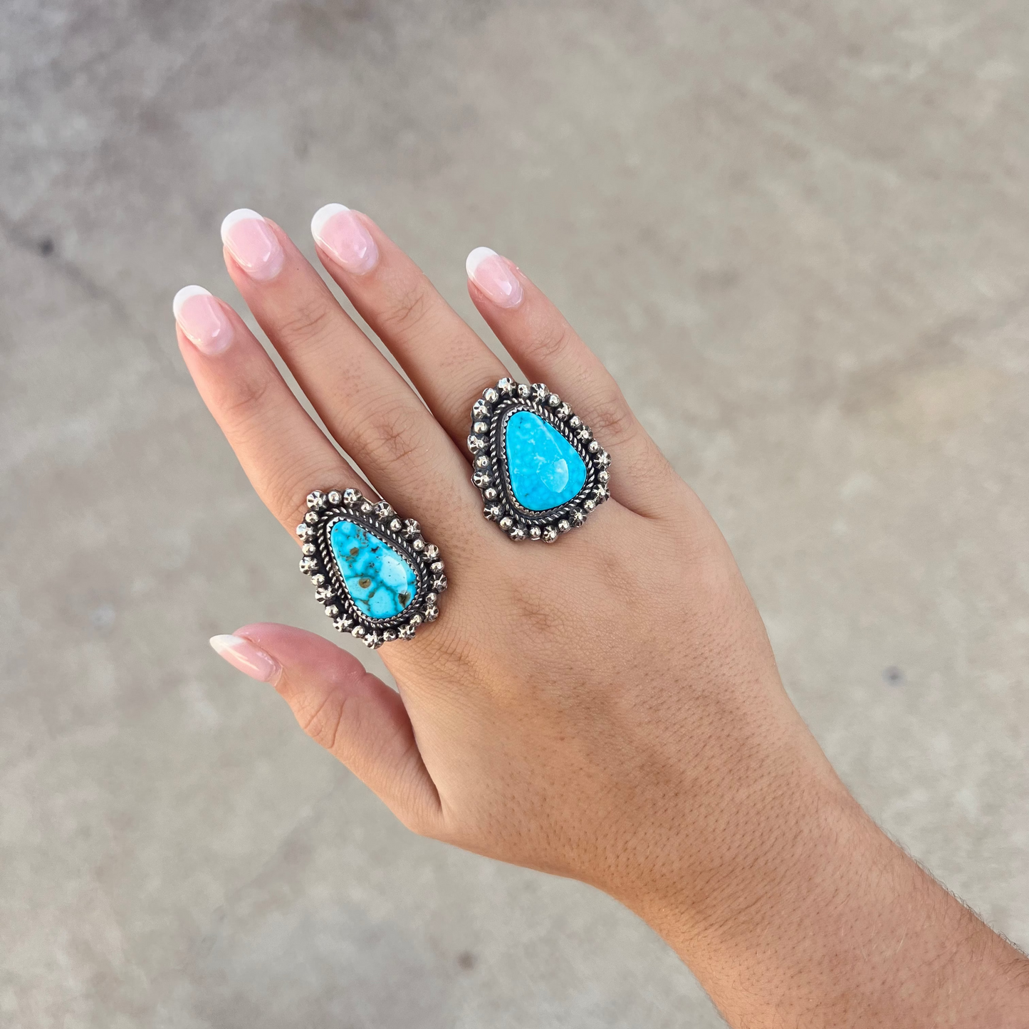 The Hadlee Genuine Turquoise Sterling Silver Teardrop Ring