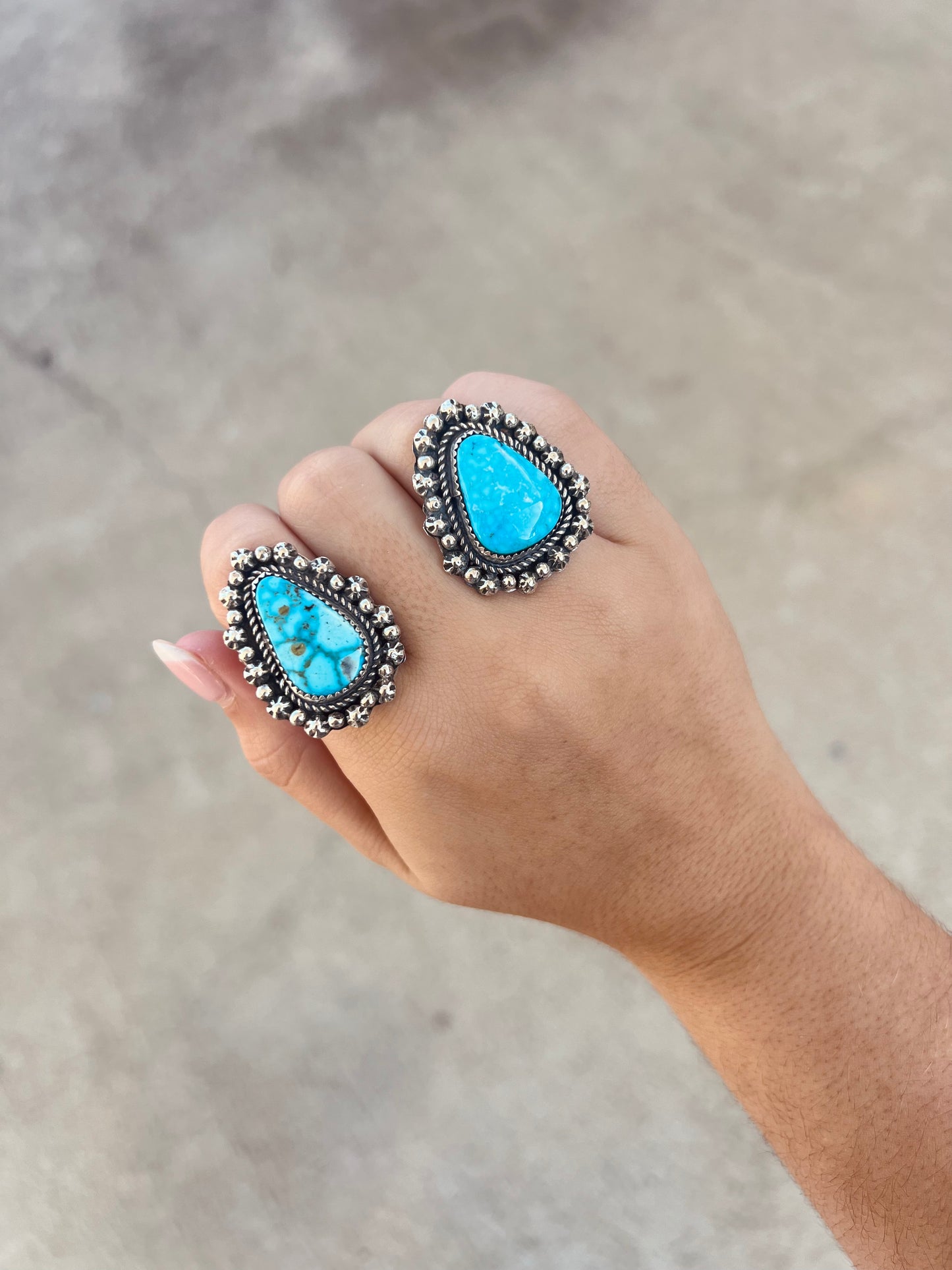 The Hadlee Genuine Turquoise Sterling Silver Teardrop Ring