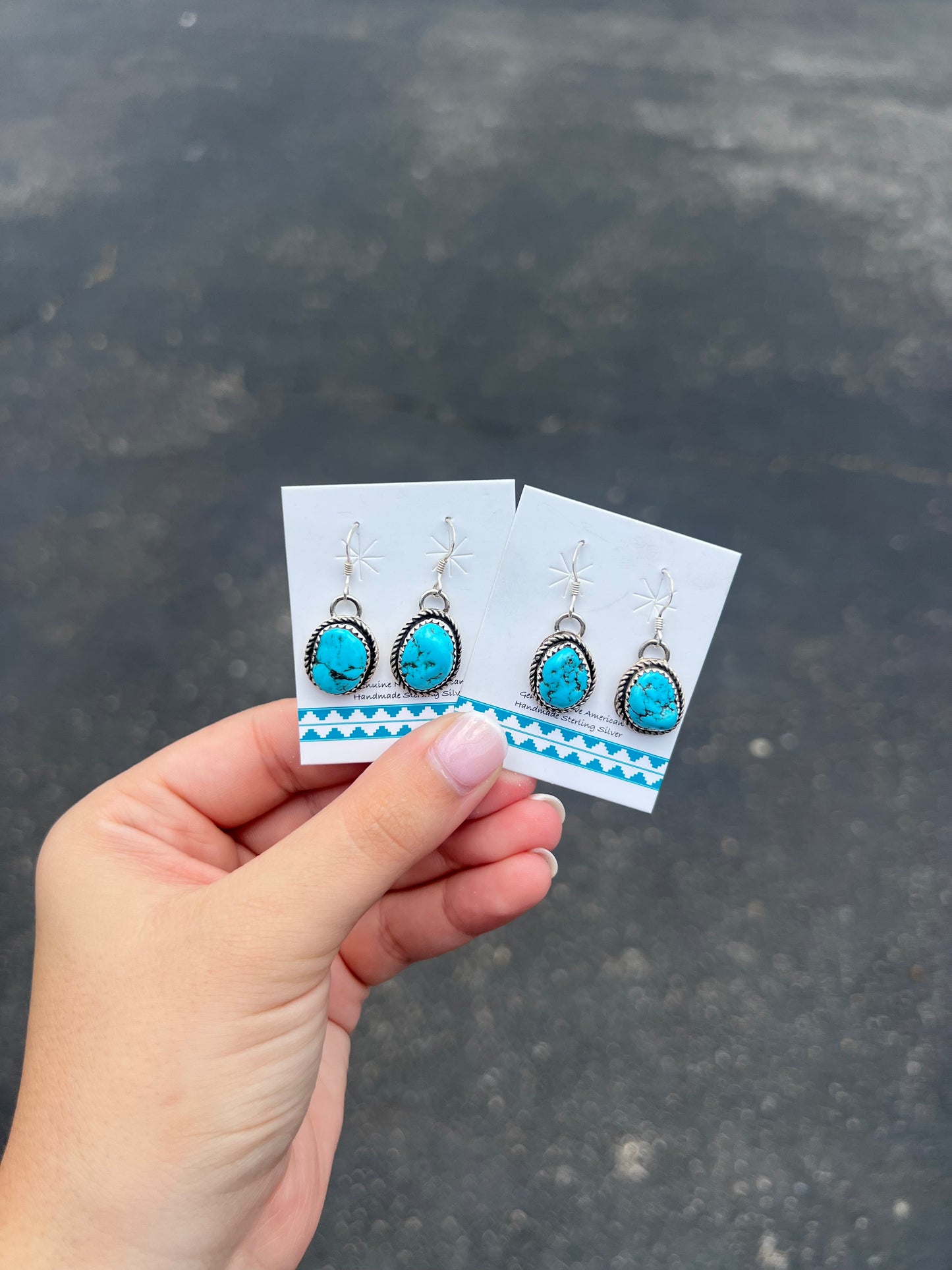 Free Form Kingman Turquoise Earrings