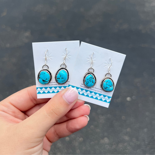 Free Form Kingman Turquoise Earrings