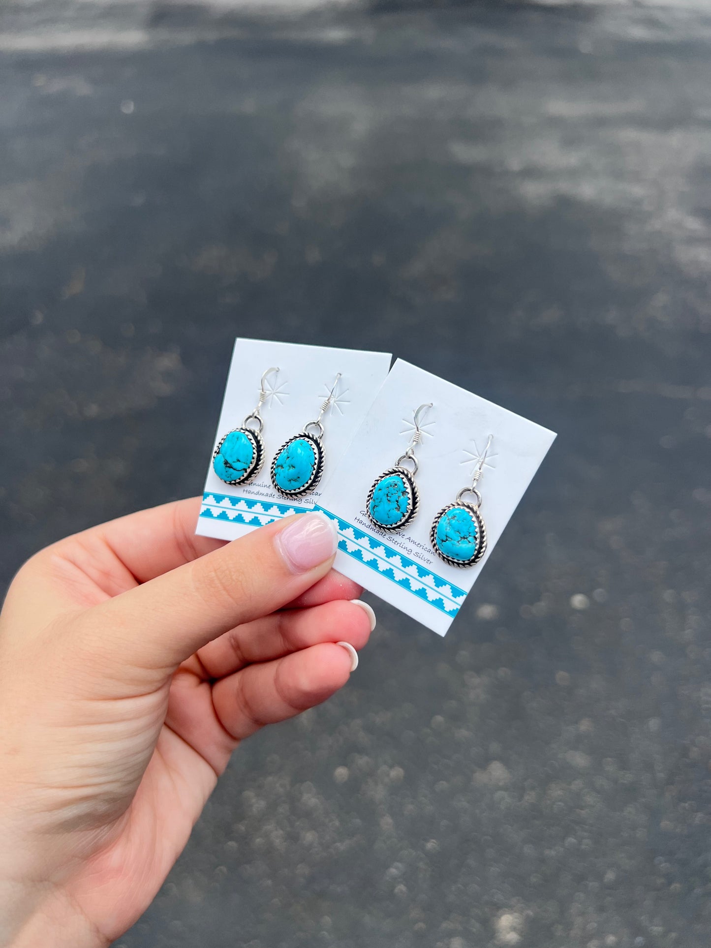 Free Form Kingman Turquoise Earrings