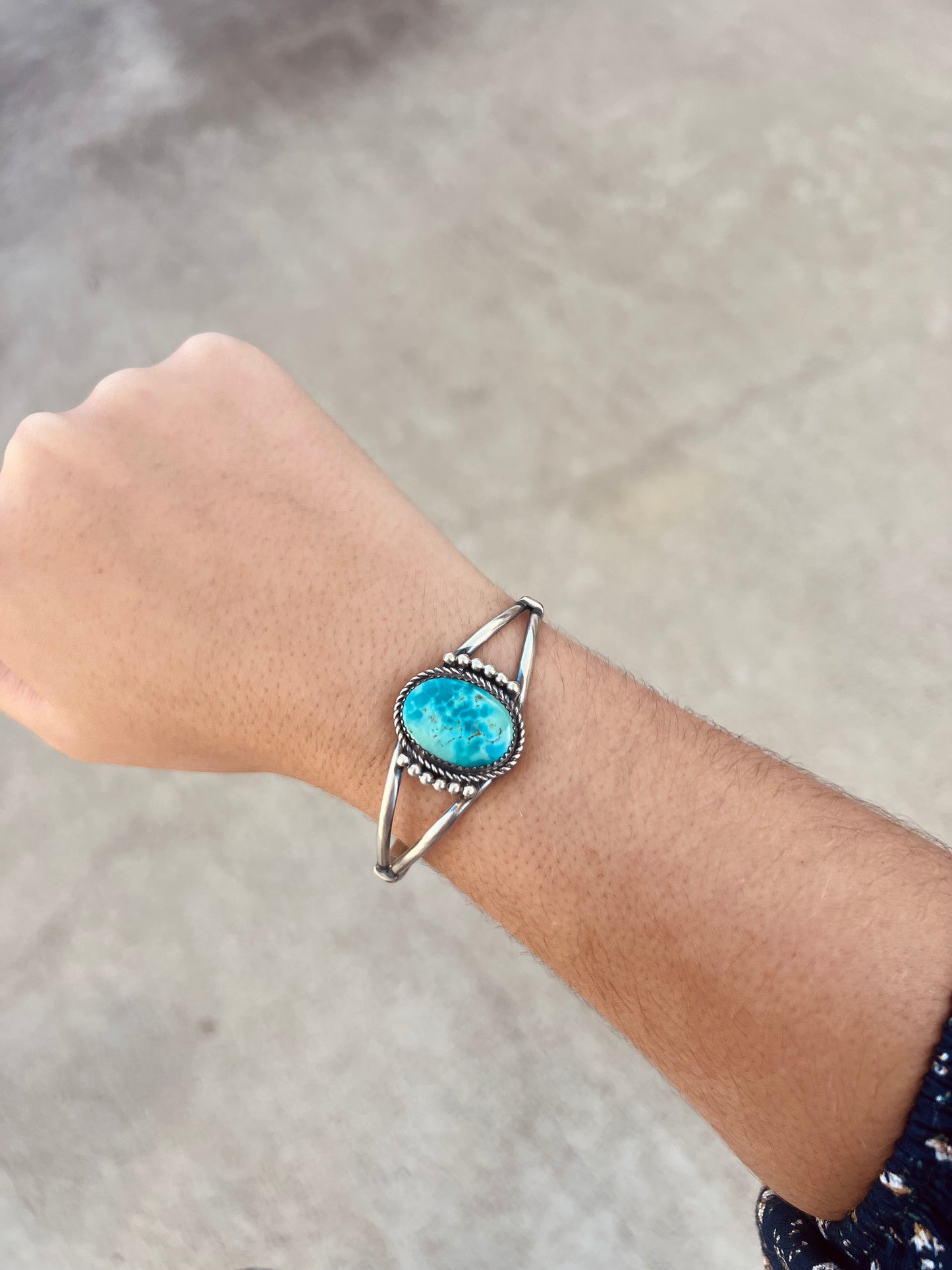 The Rayna Genuine Turquoise Sterling Silver Cuff Bracelet
