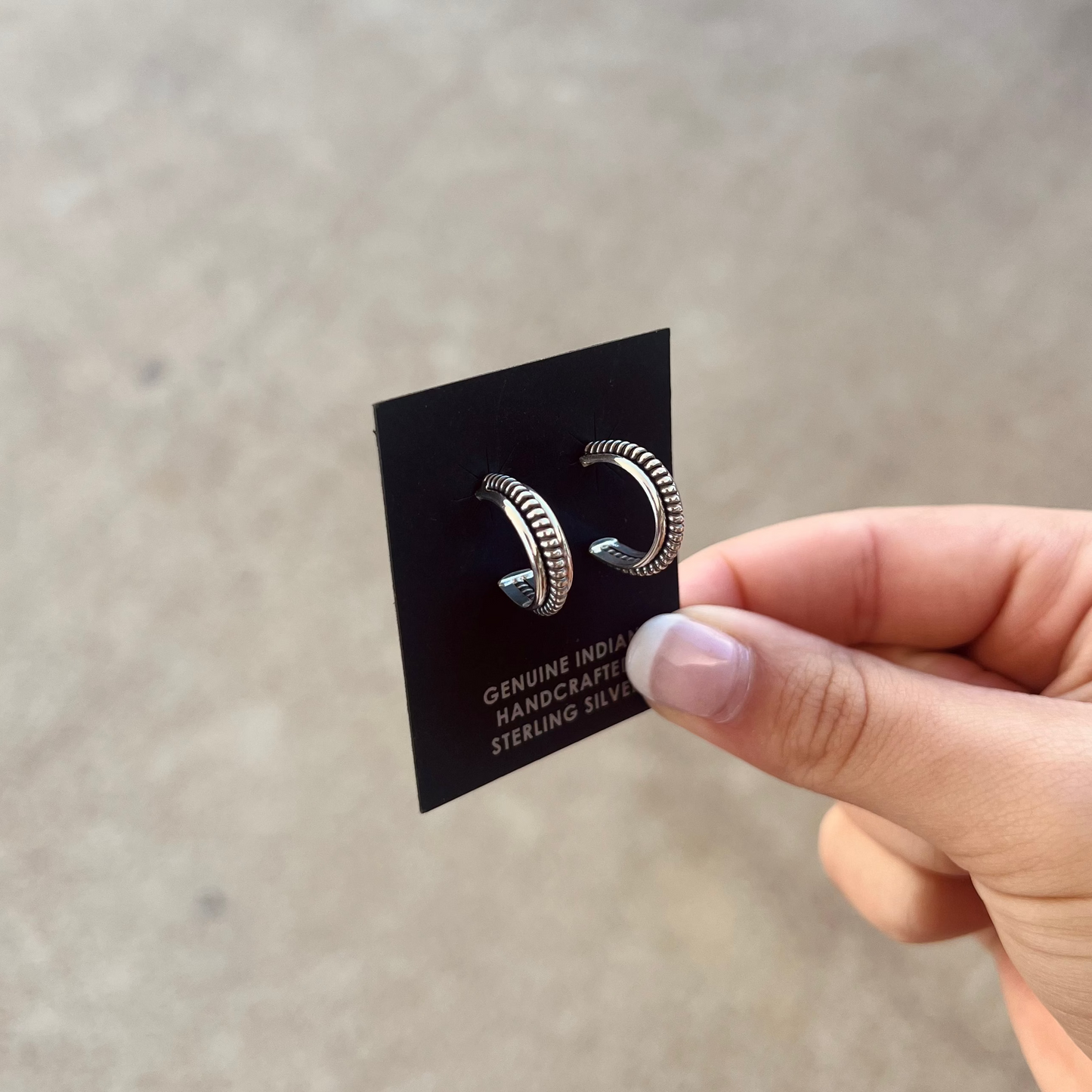 Authentic Native American Handmade Sterling Silver Coil Hoops