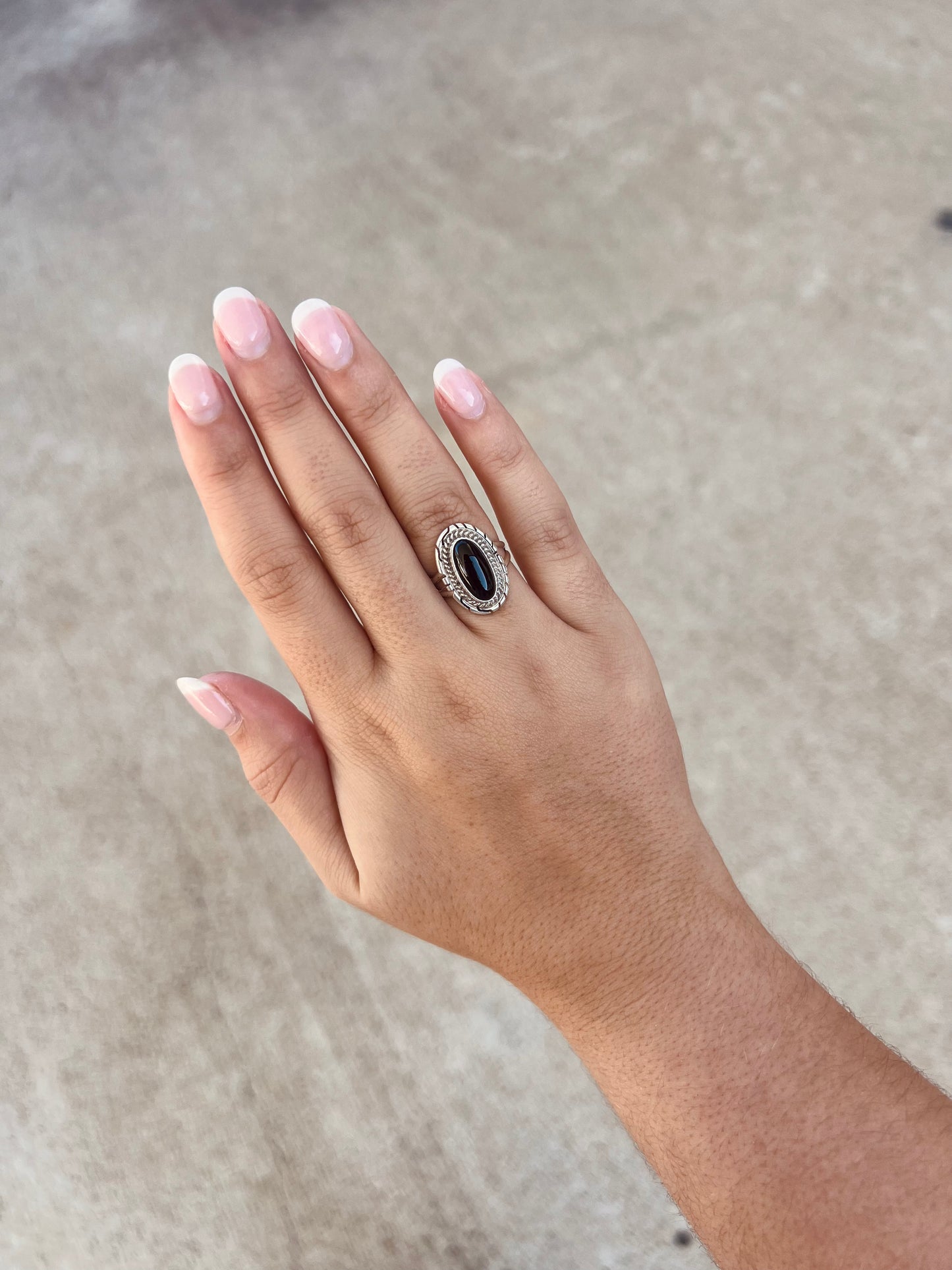 The Betty Black Onyx Oval Sterling Silver Ring