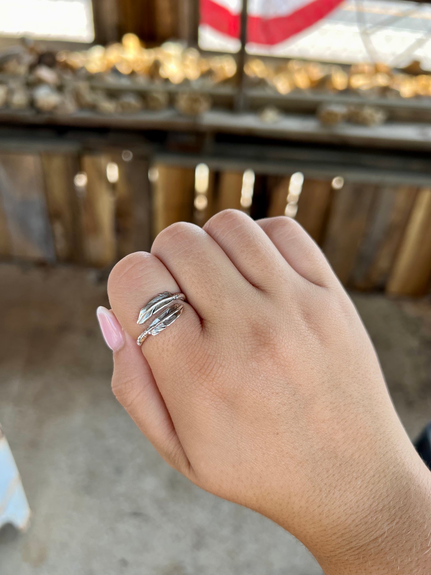 Dainty Sterling Silver Feather Wrap Ring