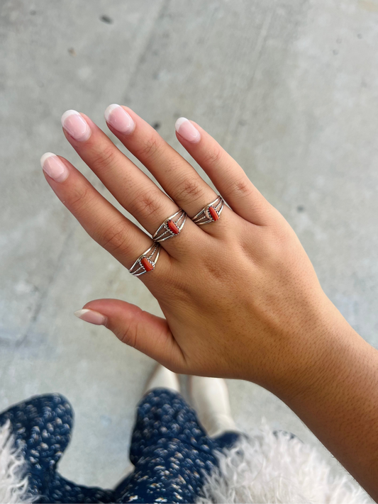 Lil Coral Sterling Silver Ring