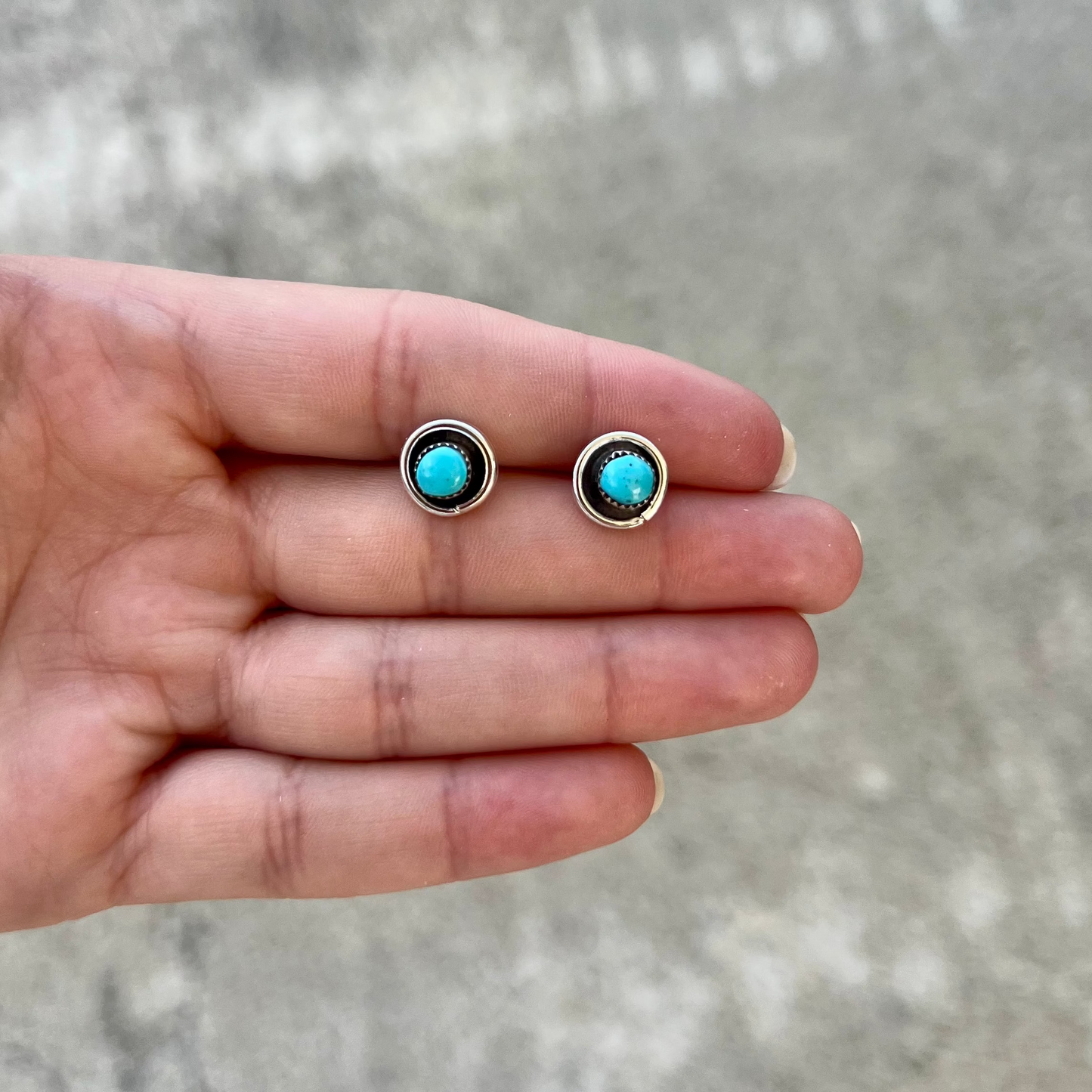 The Harlow Genuine Turquoise Sterling Silver Studs