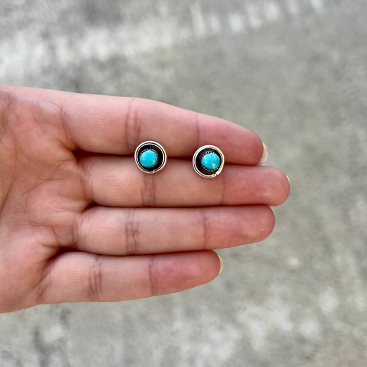 The Harlow Genuine Turquoise Sterling Silver Studs