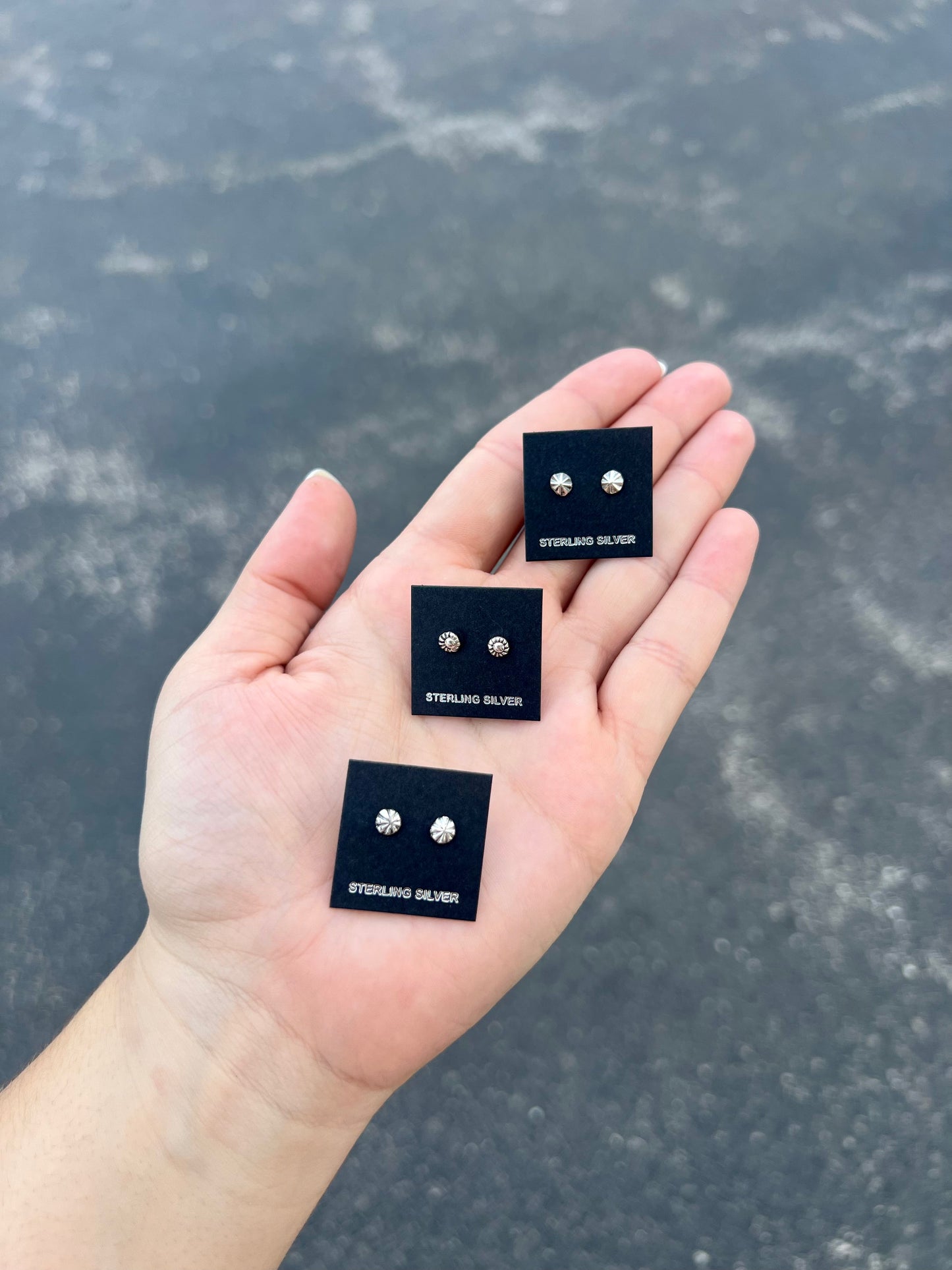 Sterling Silver Stamped Studs