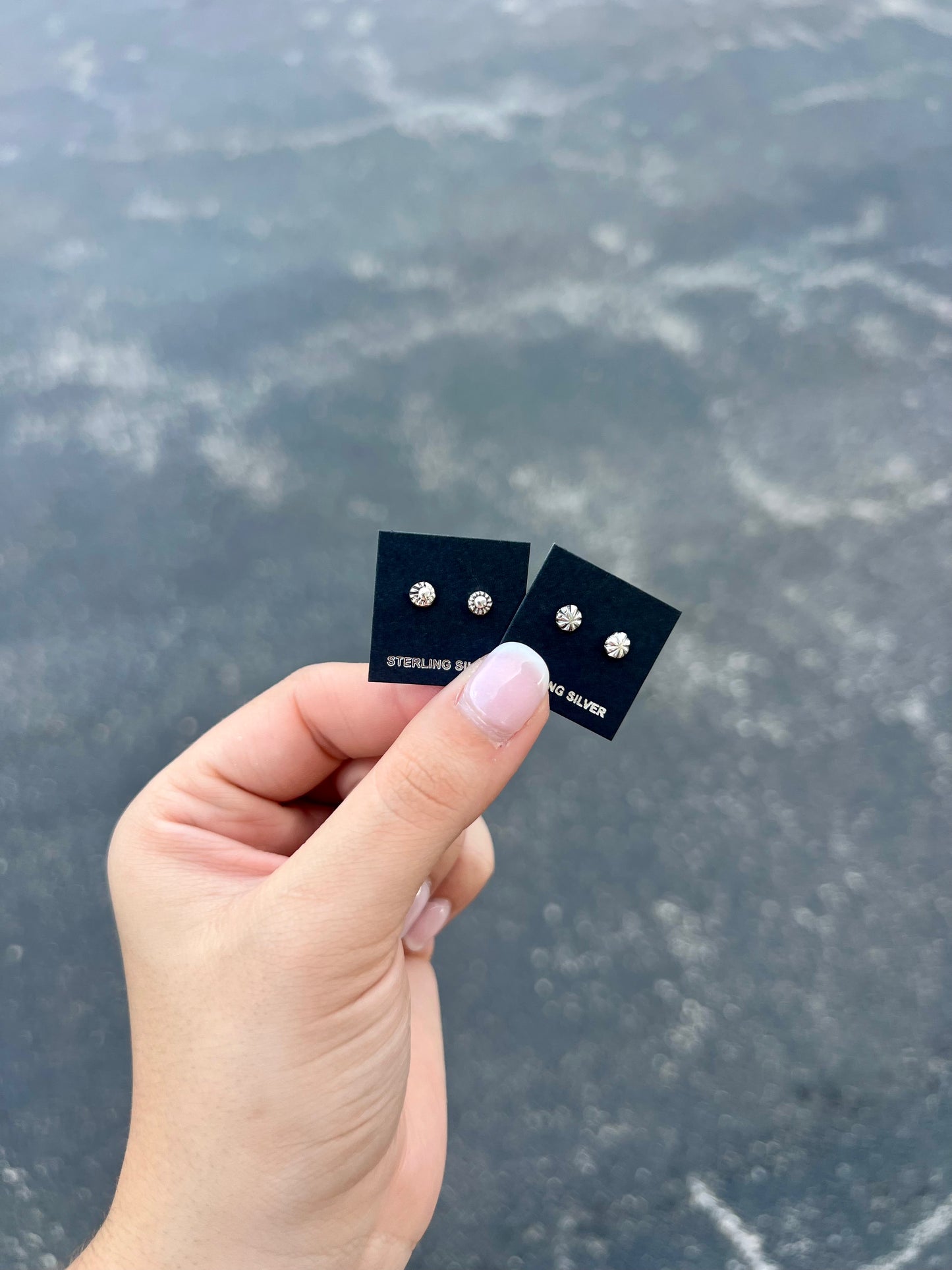 Sterling Silver Stamped Studs