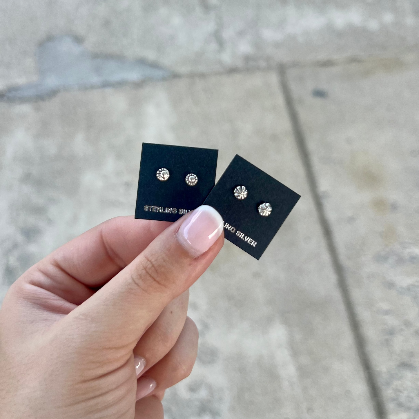 Sterling Silver Stamped Studs