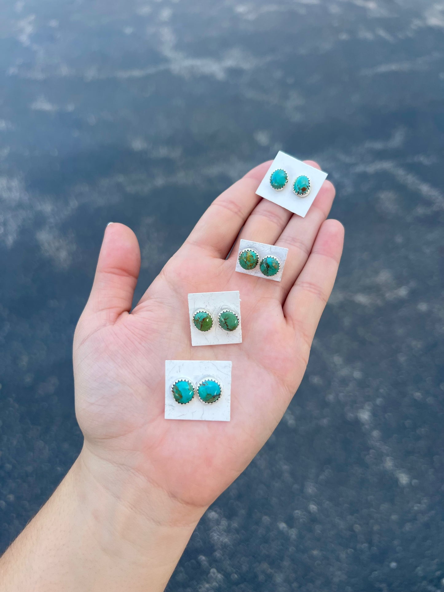 The Emery Genuine Turquoise Sterling Silver Stud Earrings