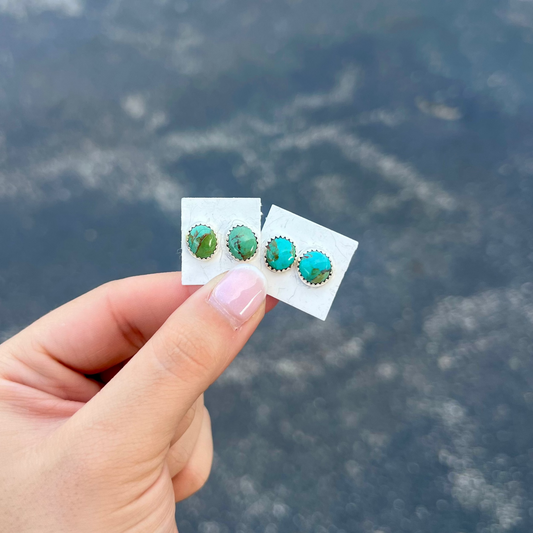 The Emery Genuine Turquoise Sterling Silver Stud Earrings