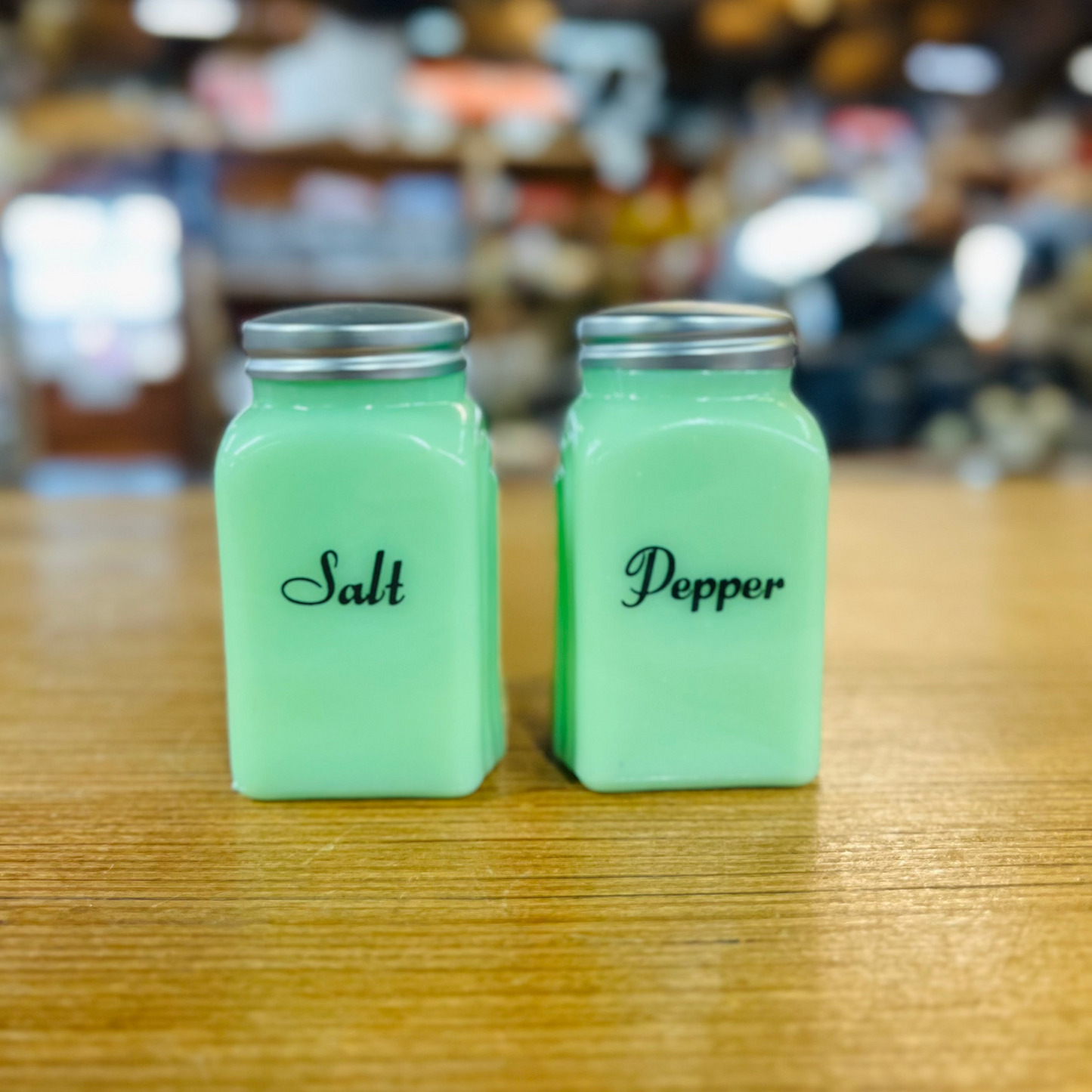 Jadeite Green Glass Salt and Pepper Shaker Set
