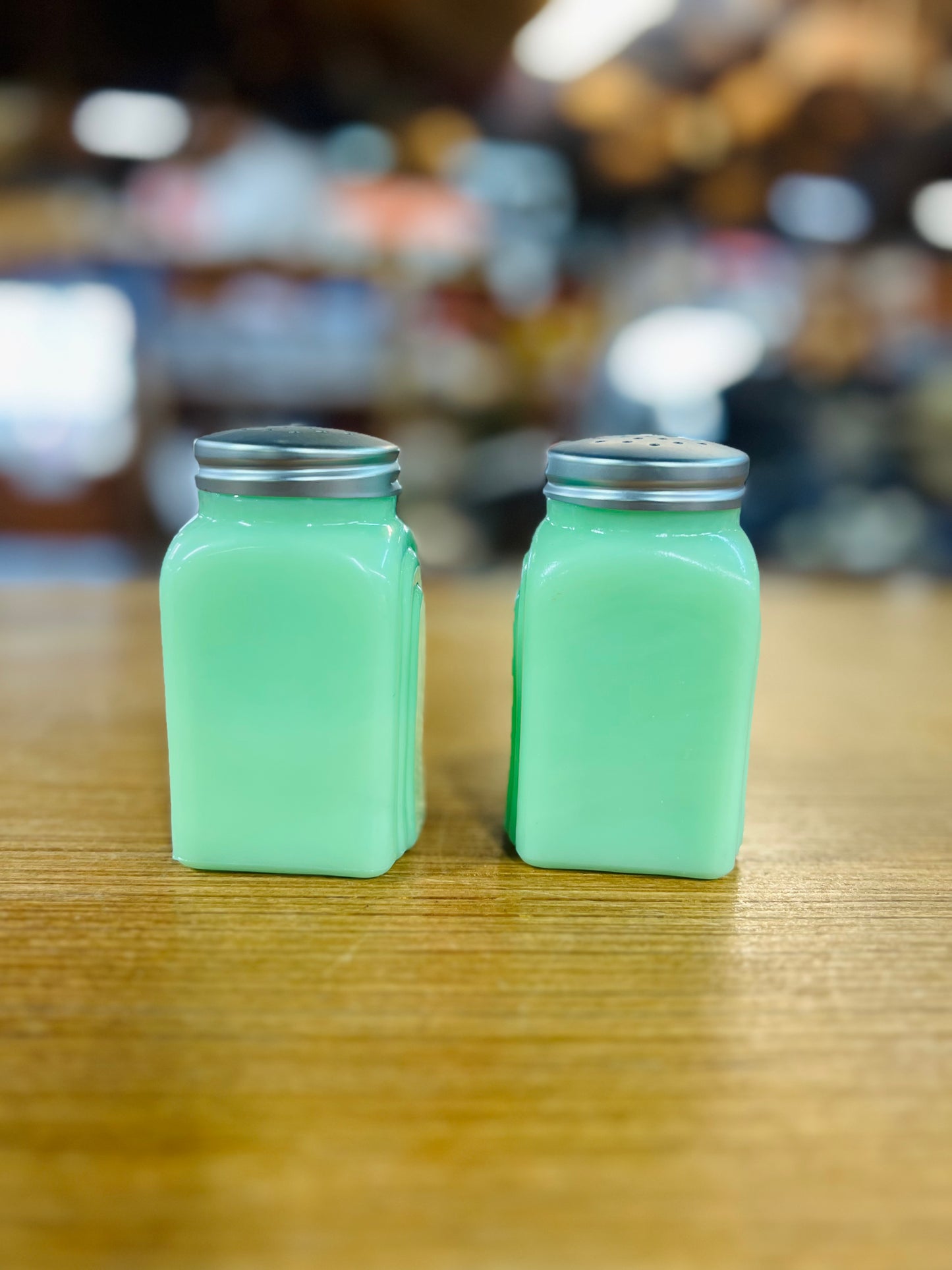 Jadeite Green Glass Salt and Pepper Shaker Set