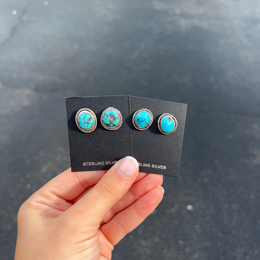 Free Form Kingman Turquoise Studs