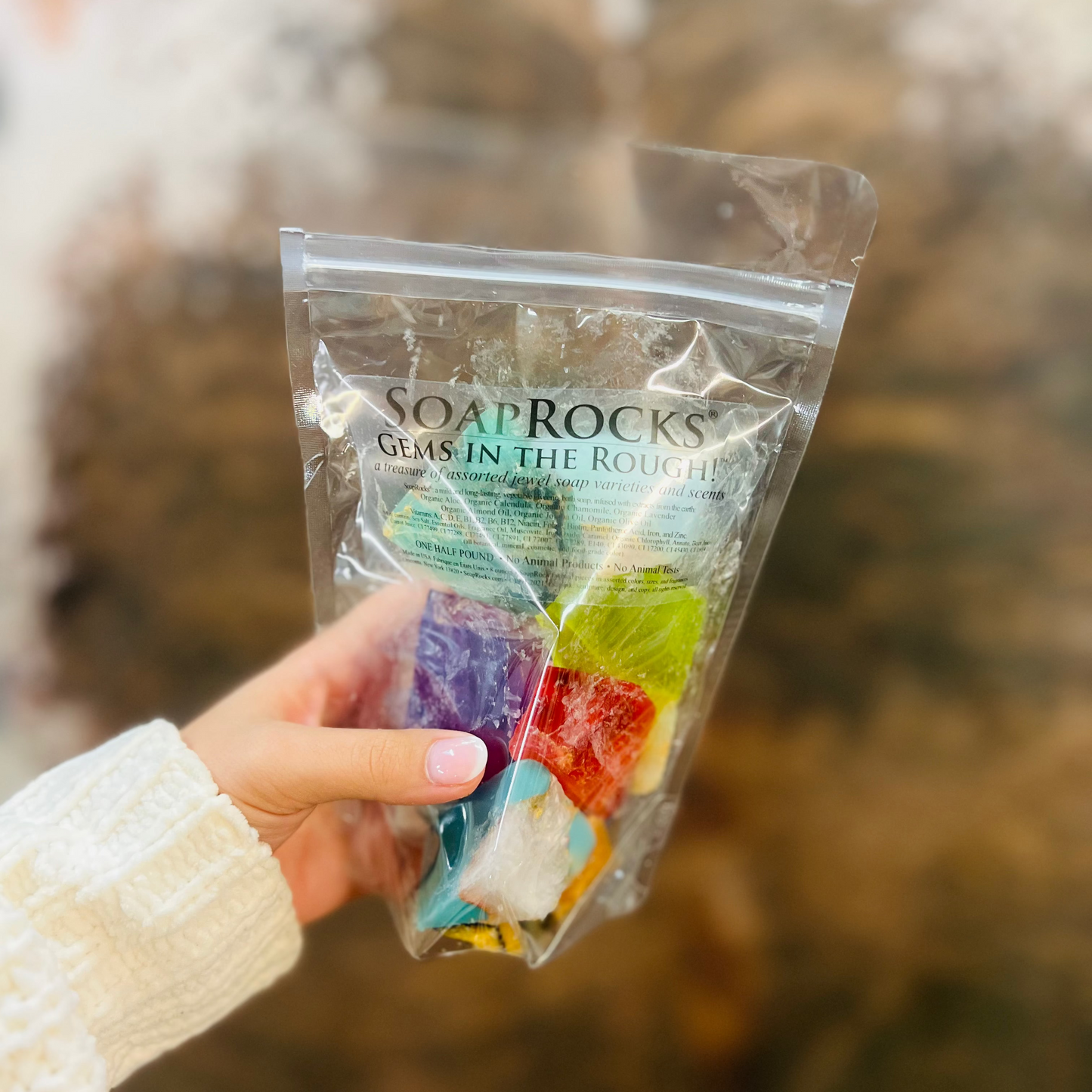 SoapRocks Gems In The Rough Assorted 8oz Bag - Vegetable Glycerin Soap