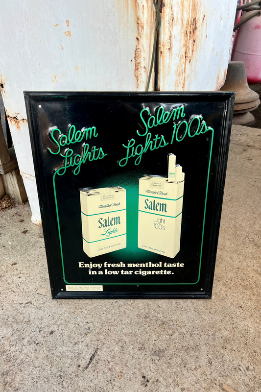 Vintage Salem Lights & Salem Lights 100's Embossed Cigarette Sign