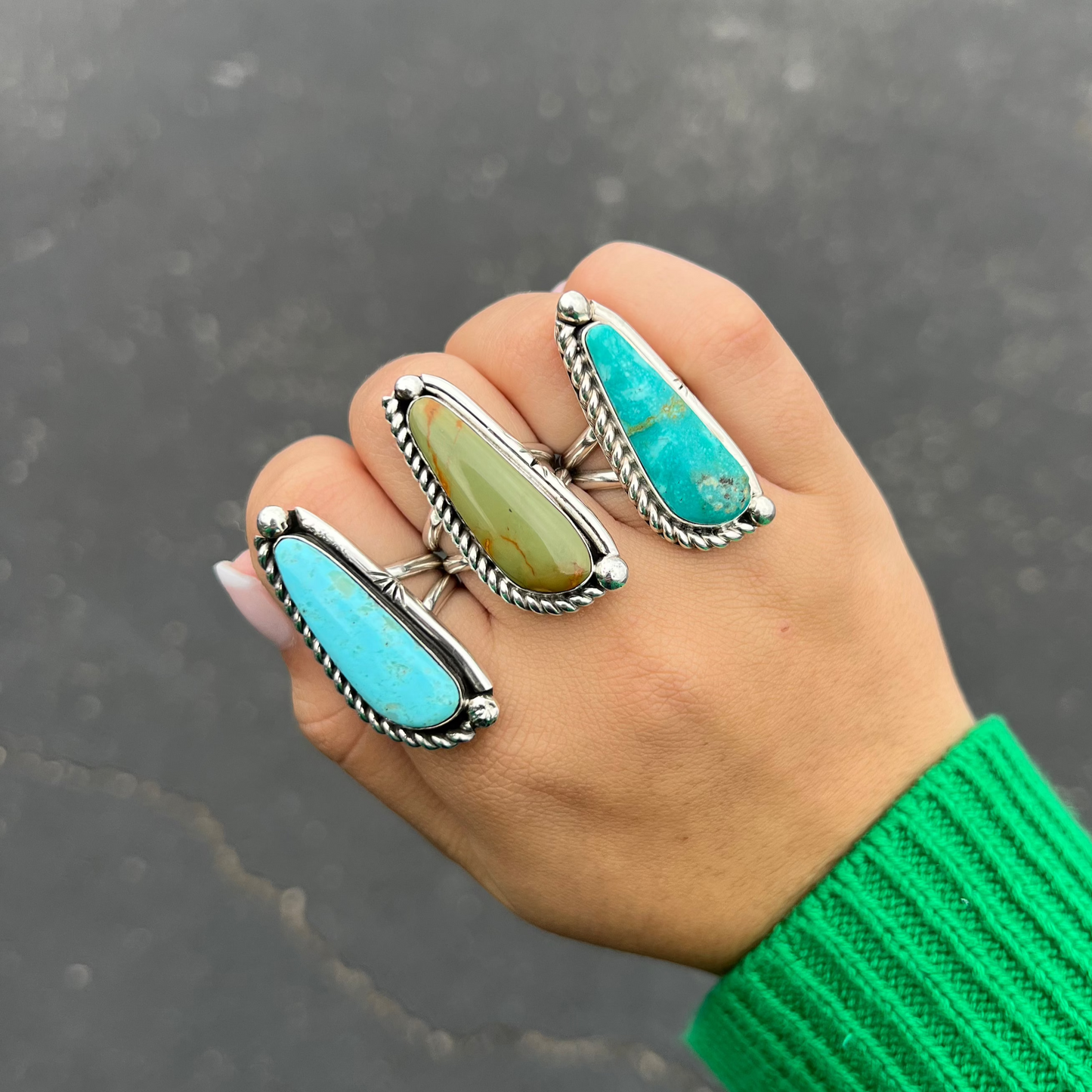 The Olivia Authentic Turquoise and Sterling Silver Statement Ring