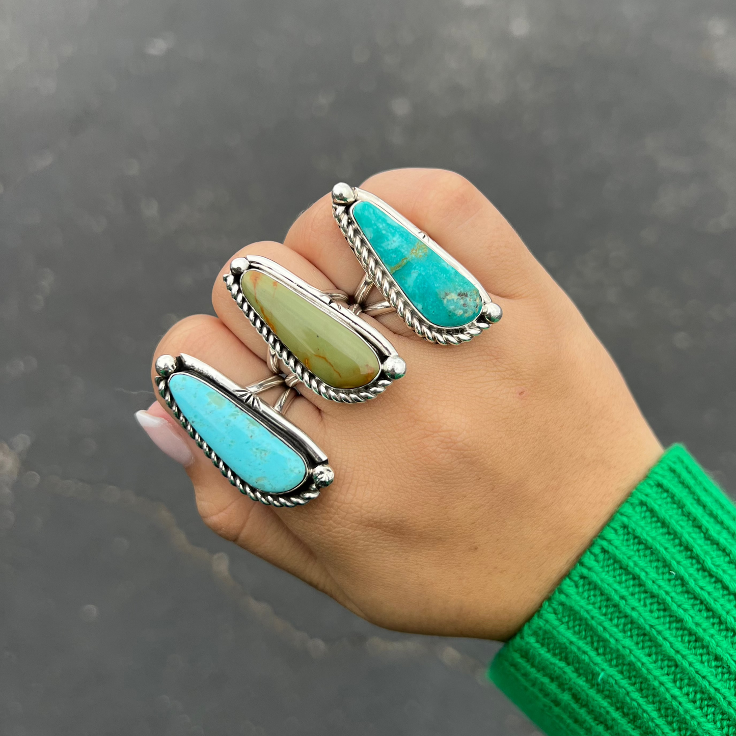 The Olivia Authentic Turquoise and Sterling Silver Statement Ring