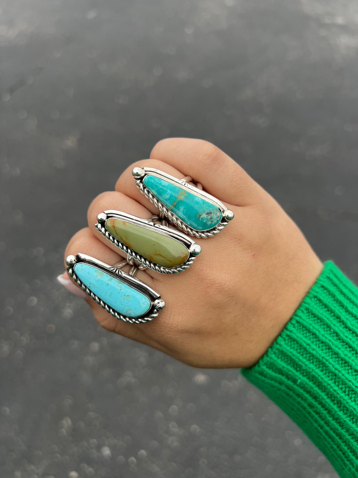 The Olivia Authentic Turquoise and Sterling Silver Statement Ring