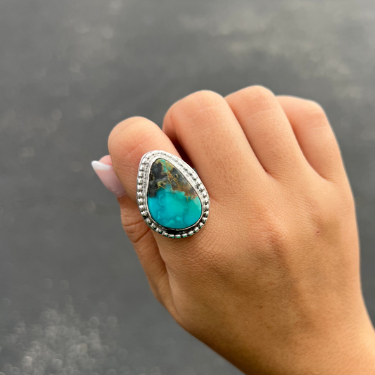 The Brynn Authentic Turquoise Sterling Silver Statement Ring