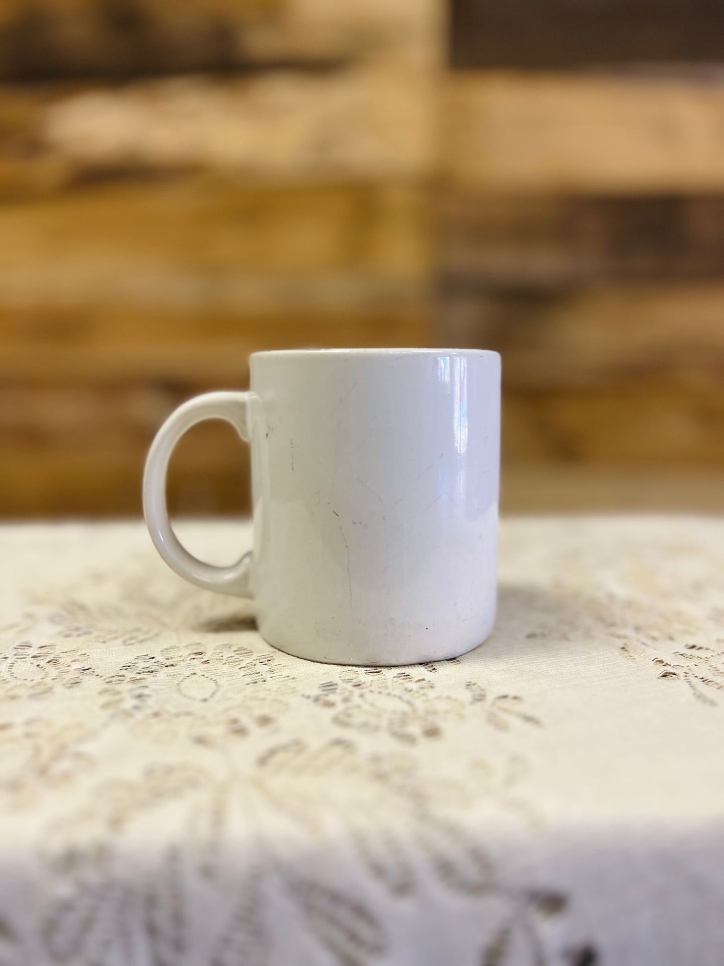 Vintage Barn Scene Ceramic Mug with Flowers and Ducks