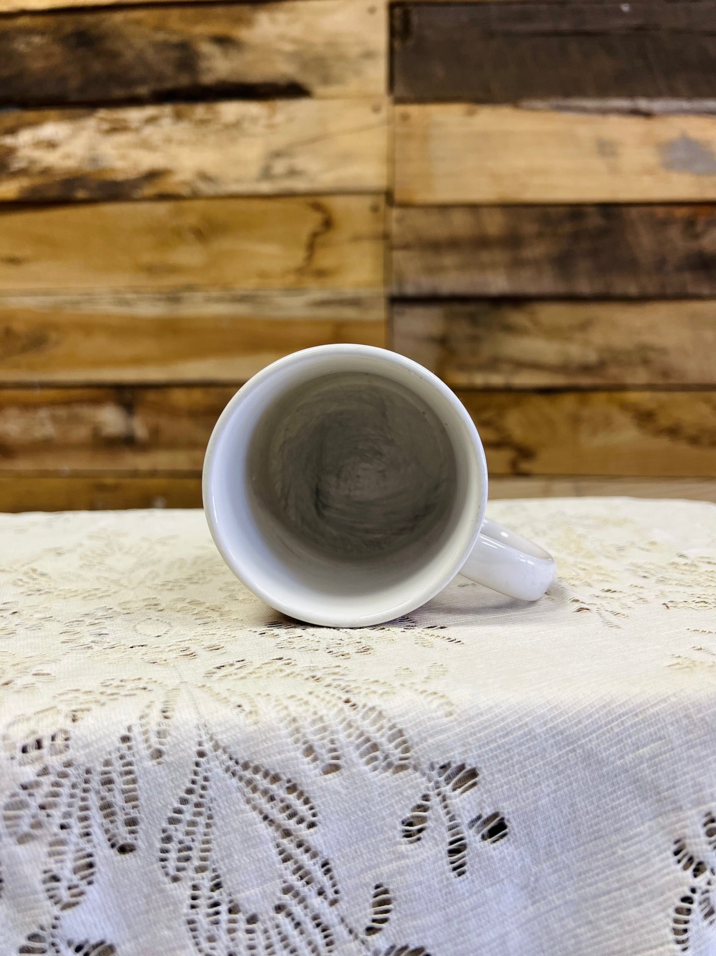 Vintage Barn Scene Ceramic Mug with Flowers and Ducks