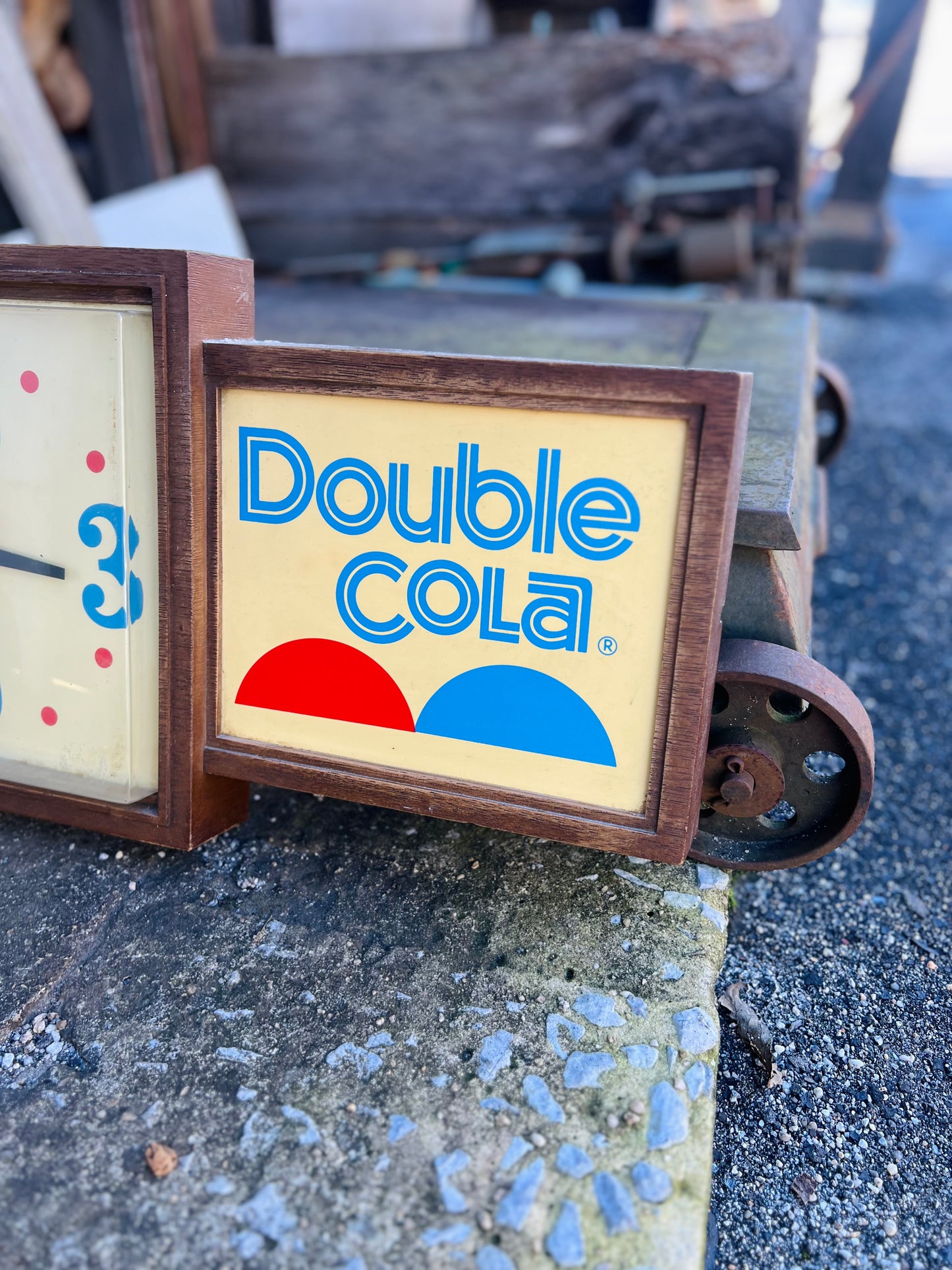 Vintage Double Cola Horizontal Clock