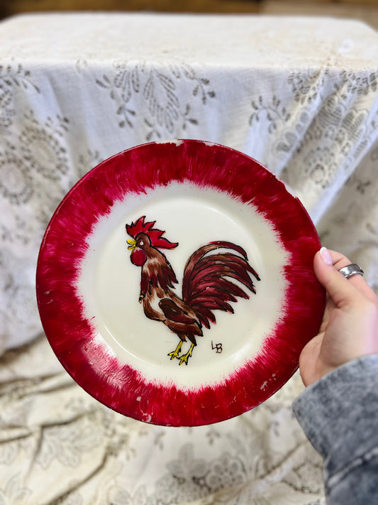 Fire King Plate with Rooster