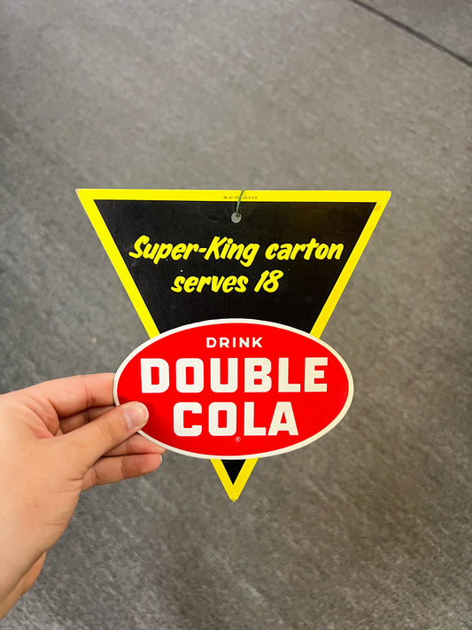 Vintage Super King Carton Serves 18 Double Cola, Cardboard, Double sided, Fantastic Color,Fan pull 1950's