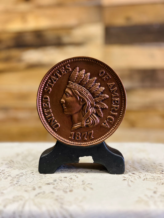 Vintage Oversized Indian Head One Cent Penny Decor