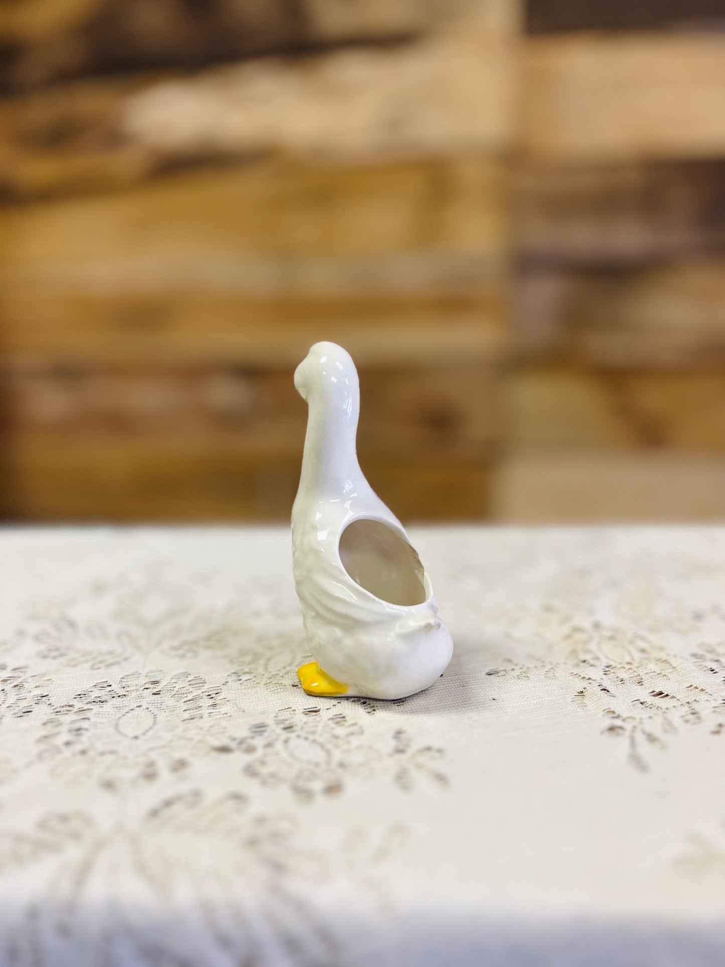 Vintage Mini Goose Ceramic Planter