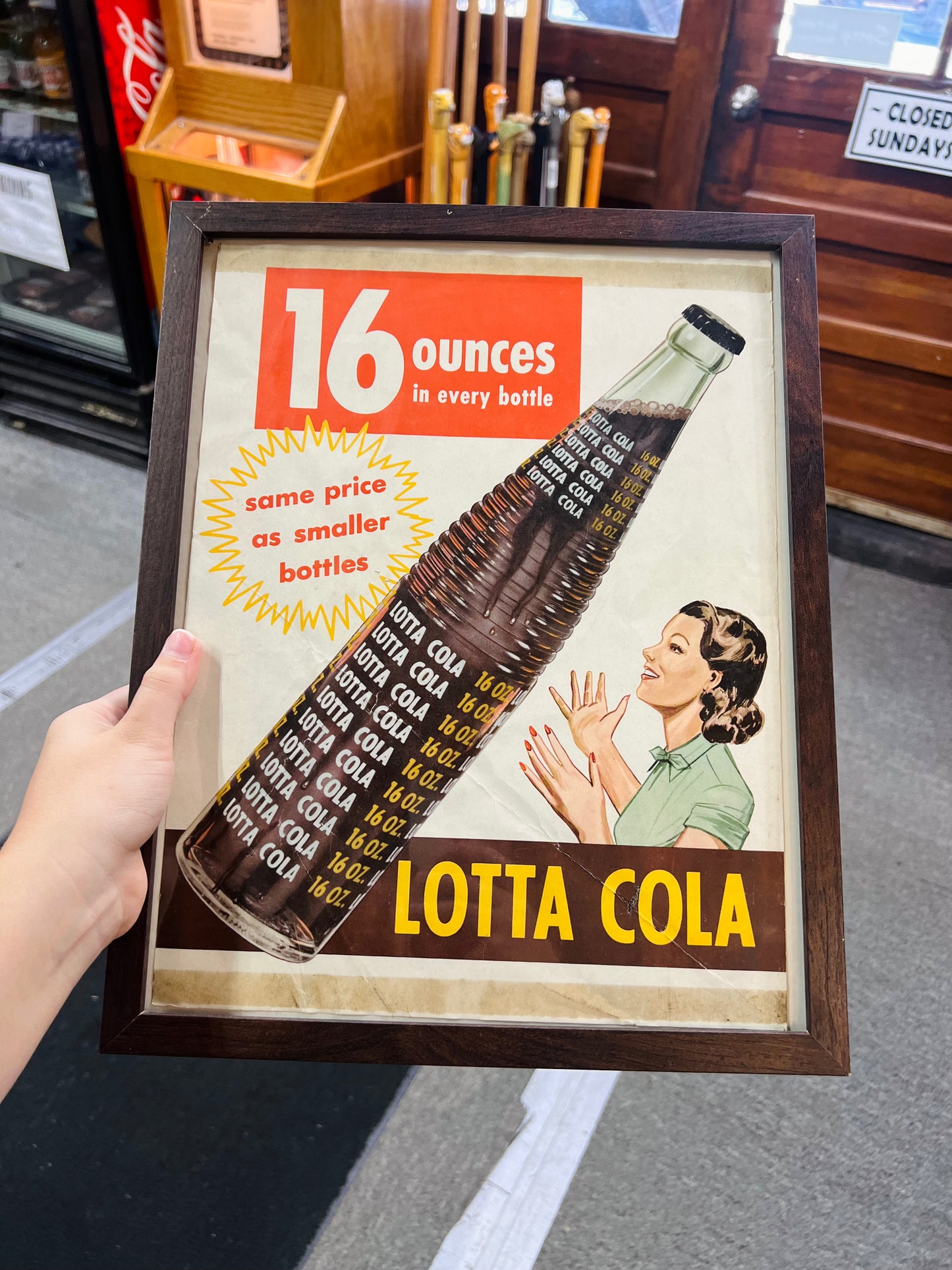 Lotta Cola Advertisement Framed Sign