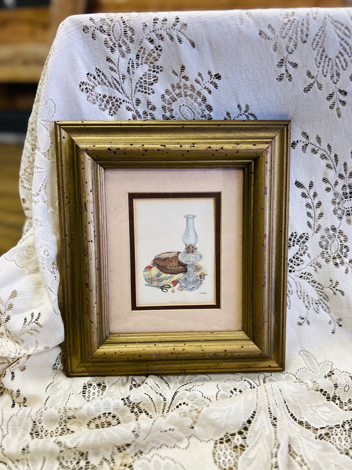 Vintage Stitchin' Time Framed Print