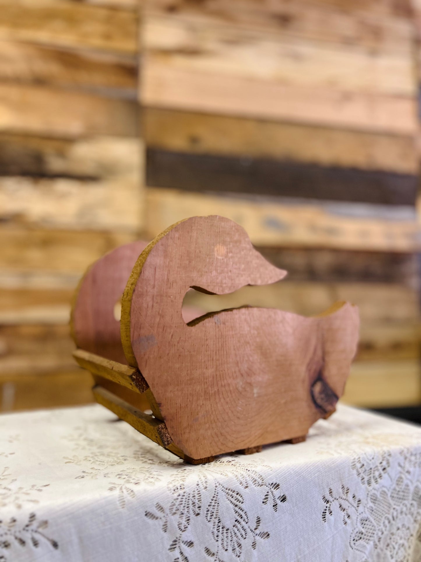 Vintage Goose/Duck Wood Napkin Holder