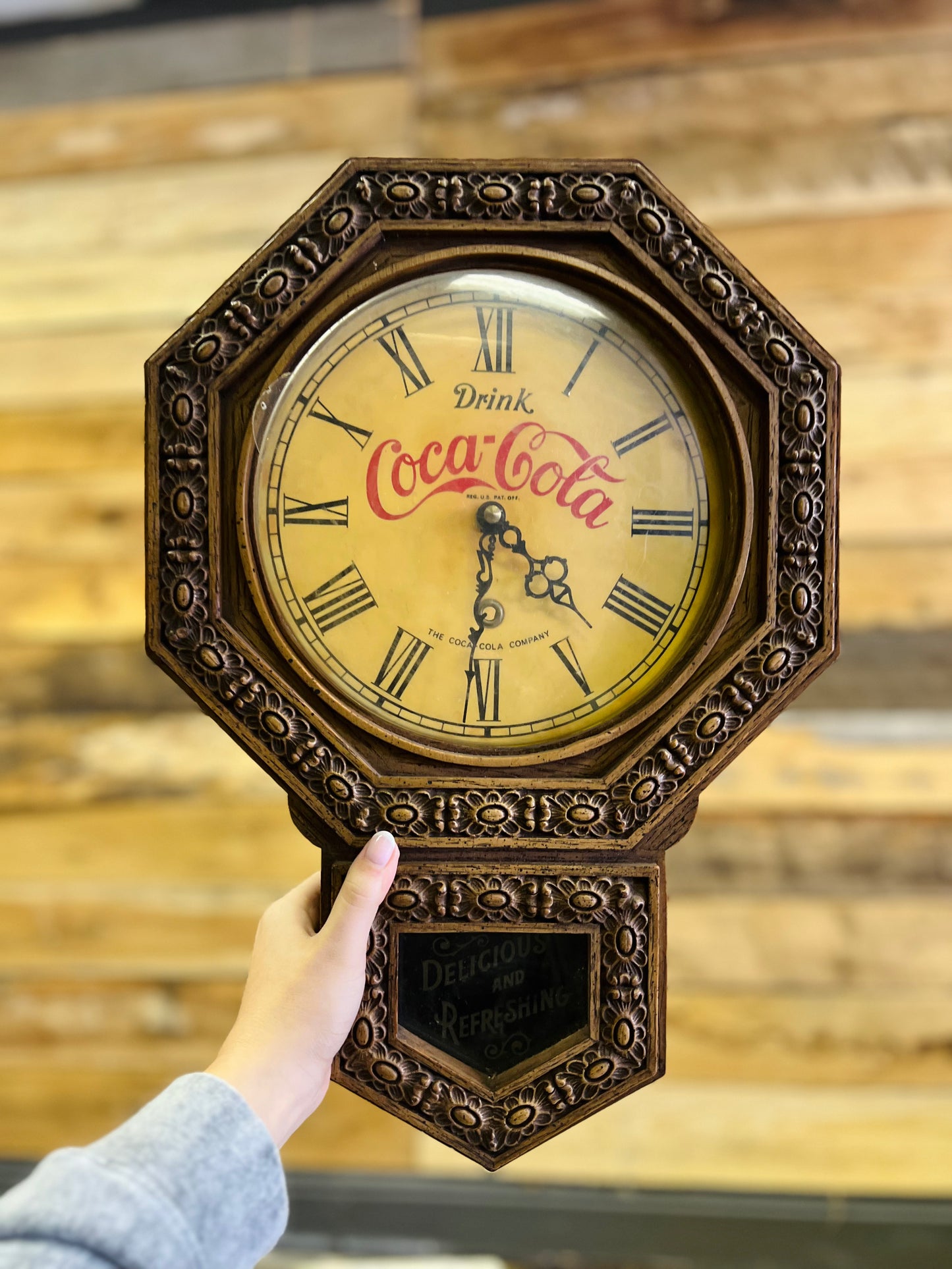 Vintage Coca Cola Pendulum Wall Clock