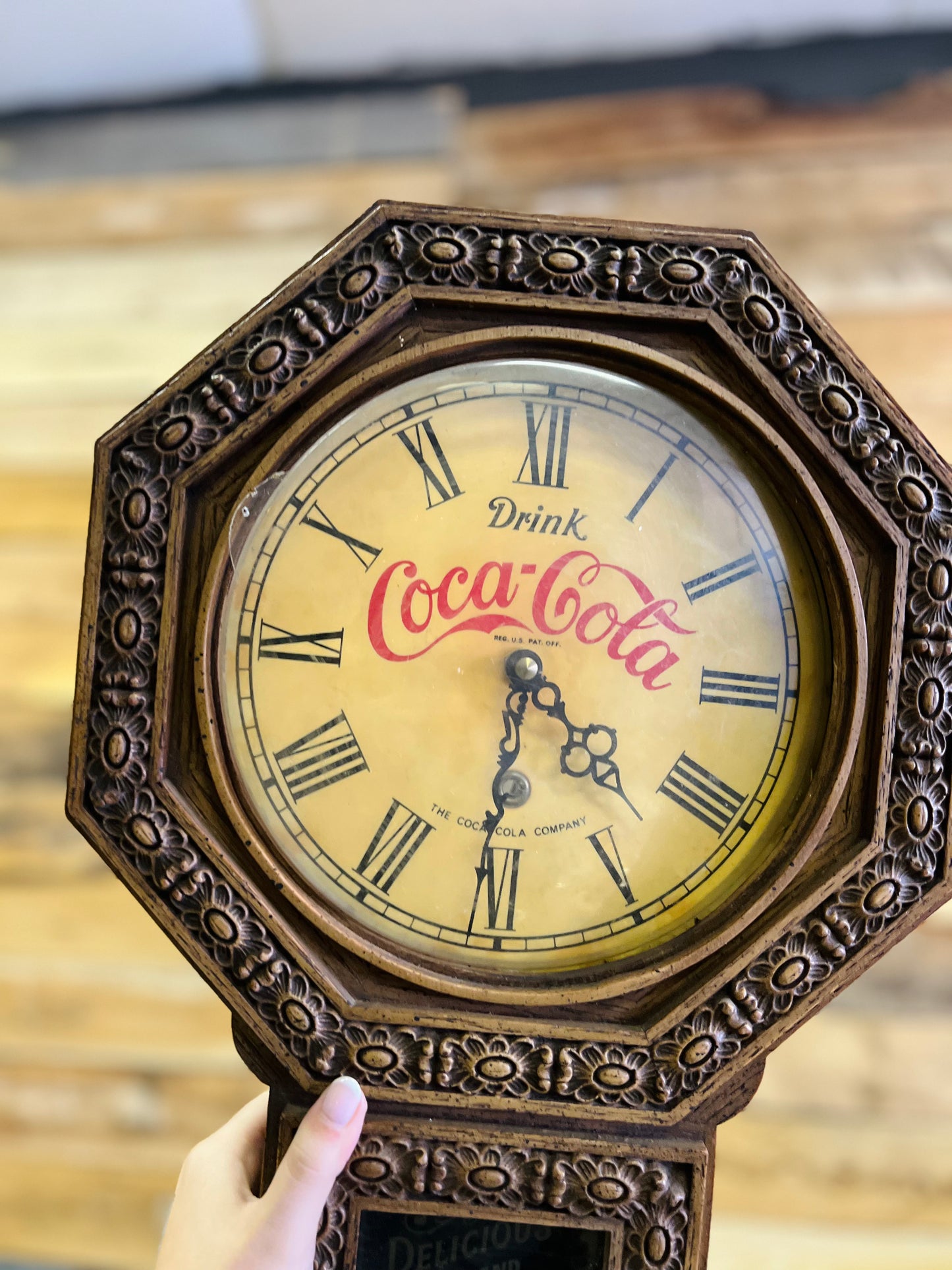 Vintage Coca Cola Pendulum Wall Clock