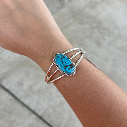 Genuine Kingman Turquoise Statement Cuff
