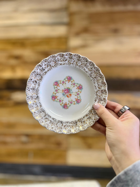 Vintage Sebring Pottery Co Fortune Floral Multicolor Plate