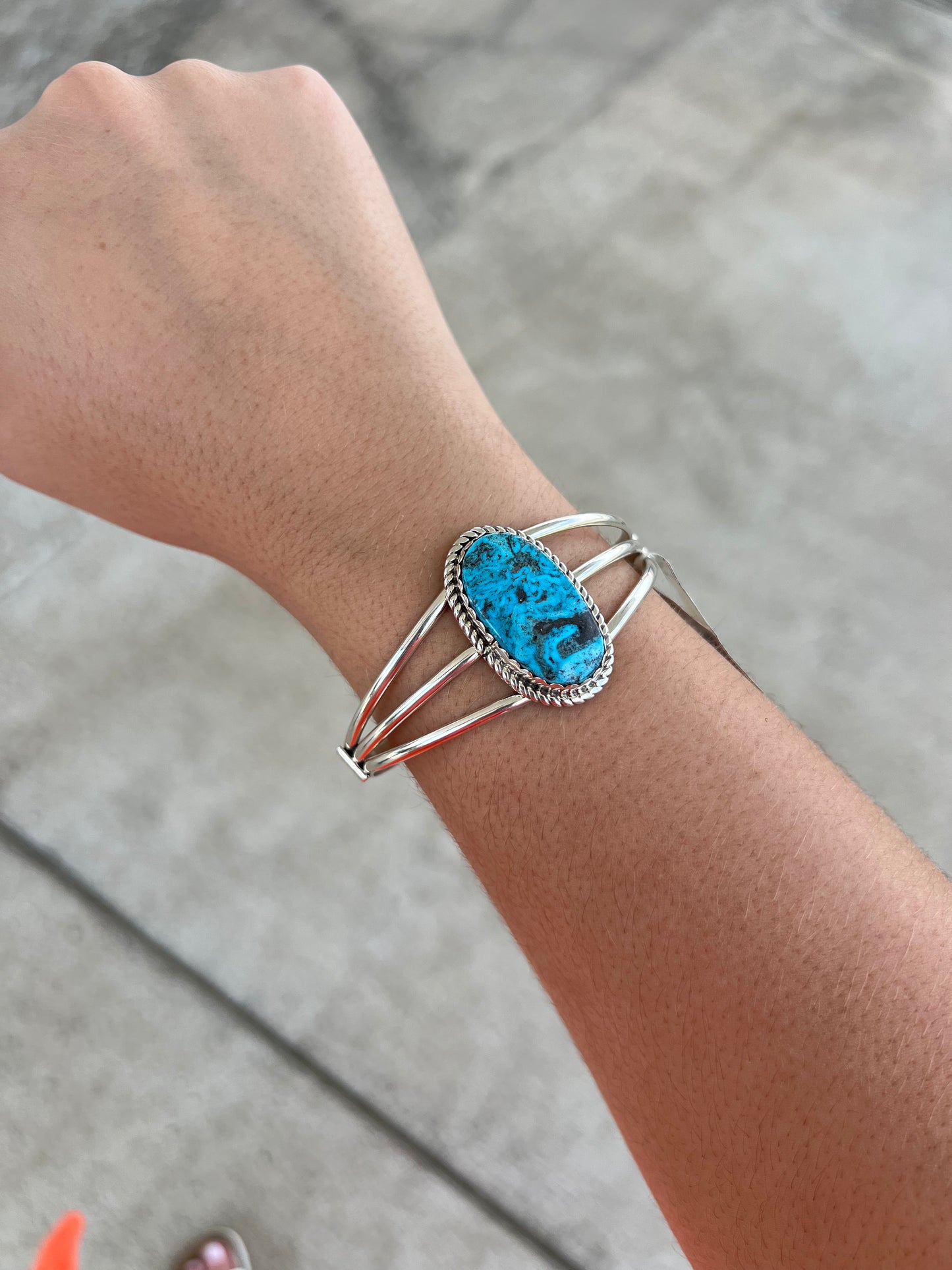 Genuine Kingman Turquoise Statement Cuff