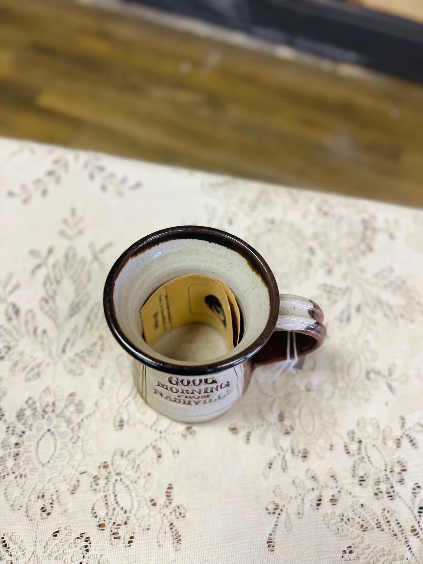 Vintage Handmade Good Morning From Nashville Pottery Mug