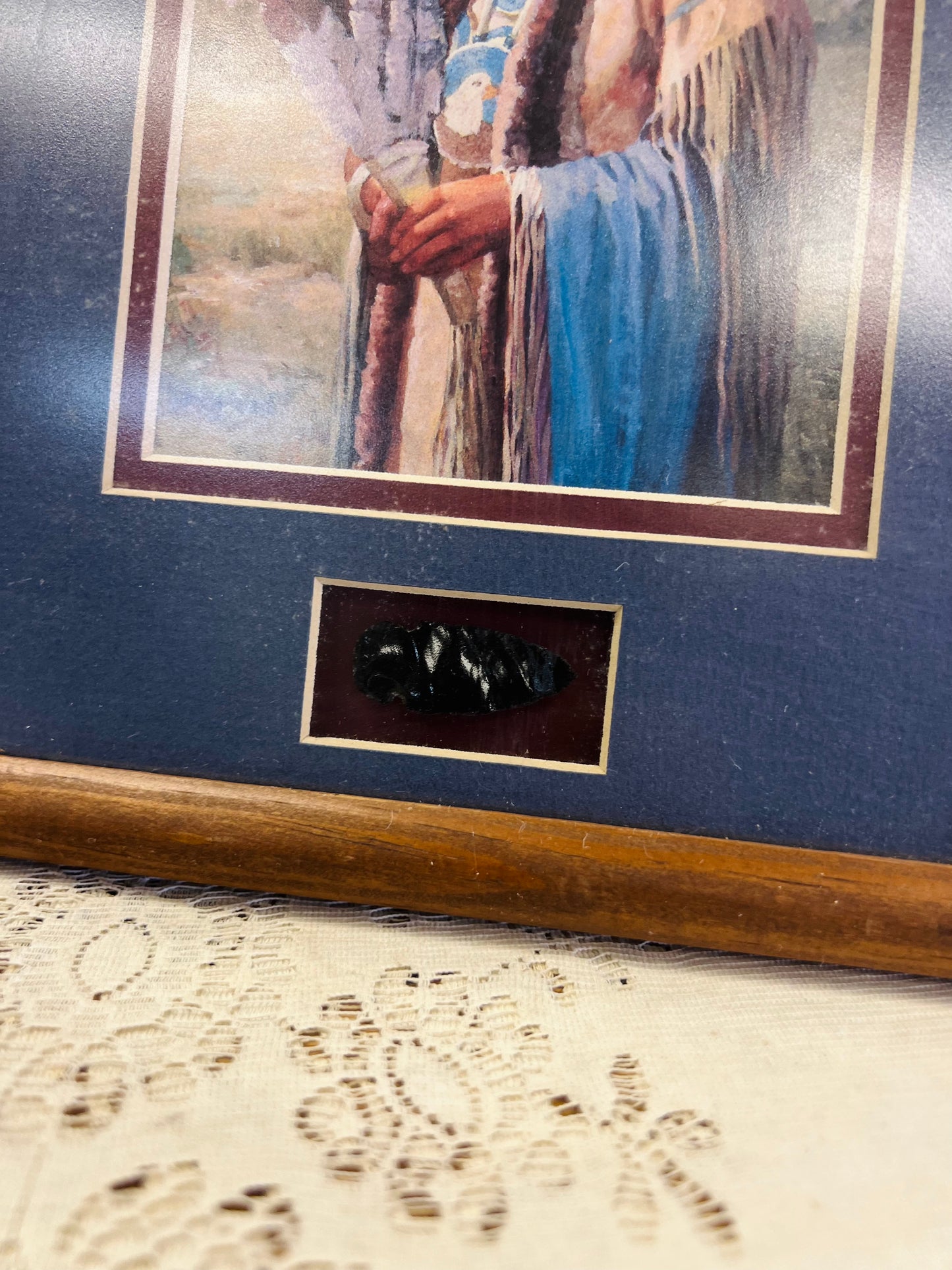 Framed Indian Princess with Arrowhead Replica