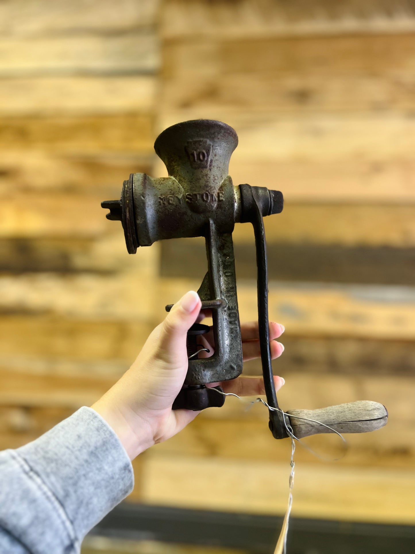 Vintage Keystone No. 10 Hand Crank Meat Grinder
